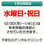 1月休診日情報